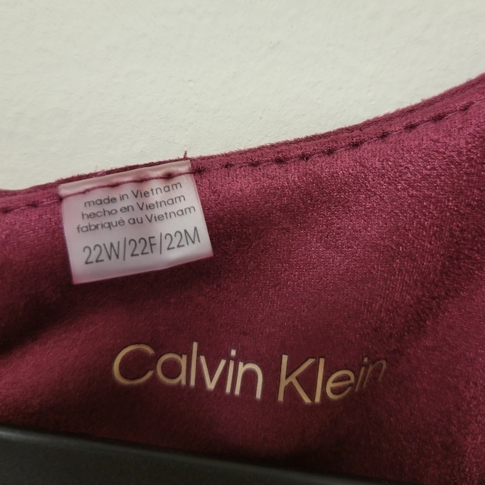 Calvin Klein Scuba Suede A-Line Dress Burgundy 22W - Picture 4 of 7